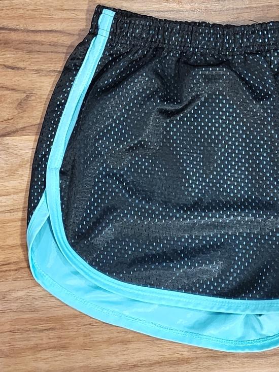 Zone Pro Black Athletic Shorts with Aqua Trim - Picture 2 of 4